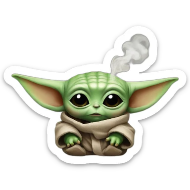 Baby yoda Smoke  sticker