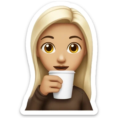 Girl with coffee cup  sticker