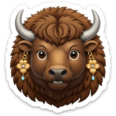 Bison with wedding ring sticker