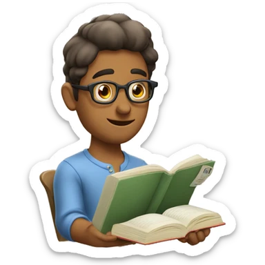 Adolecente  leyendo sticker
