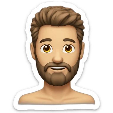 Homme chauve bronzé barbu sticker