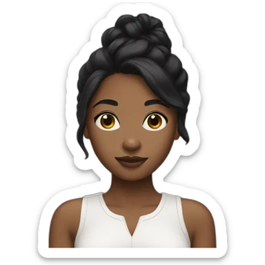 Brown skin girl black hair sticker