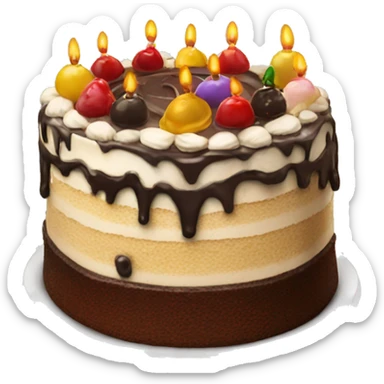 Happy birthday cake with balsamic  sticker
