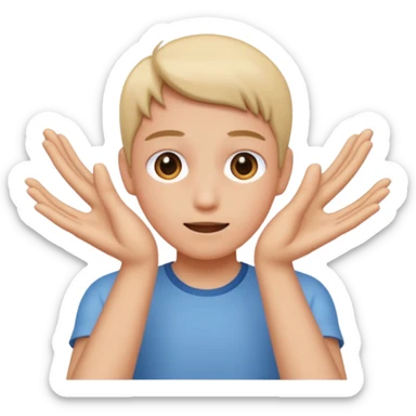 😝 with hands opening through  sticker