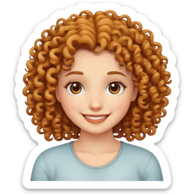 curly girl smiling sticker