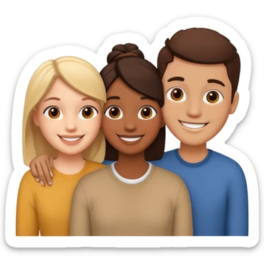 three intrelaced friends sticker