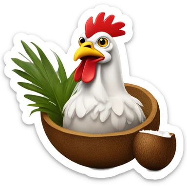 chicken in a coconut bra smoking a cigar  sticker
