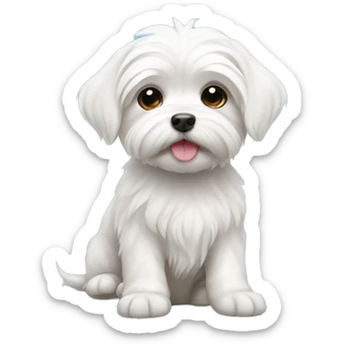 Maltese puppy sticker