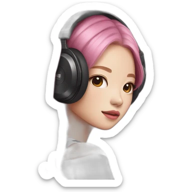 Blackpink jennie wearing headphones vibing to the music sticker