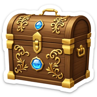 Treasure Chest – Wooden chest filled with gold sticker
