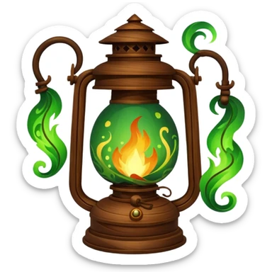 green fire brown lanttern sticker
