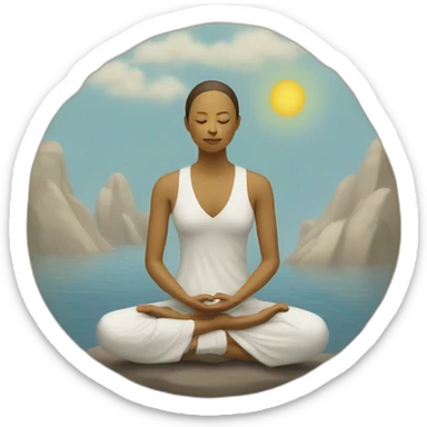 meditation with art sticker