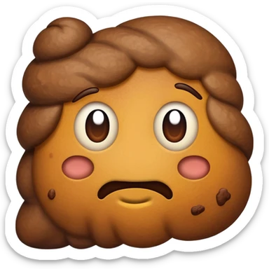 poop emoji facing left, sideways, profile sticker
