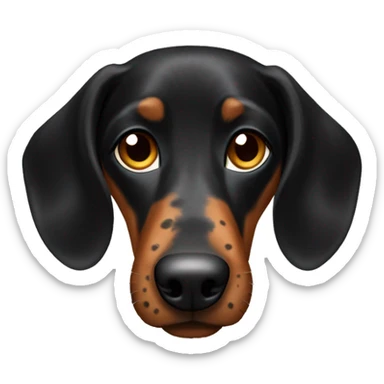 black dashound with brown spots sticker