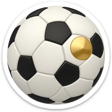 una pelota de futbol con un balon de oro sticker
