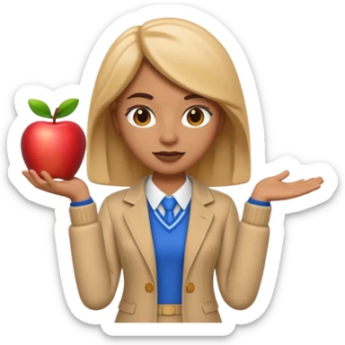 A 3D emoji with a apple Memoji style that the depicts a person who is learning to become a fashionista as her highchool extended profile. She is young in a highschool age. sticker