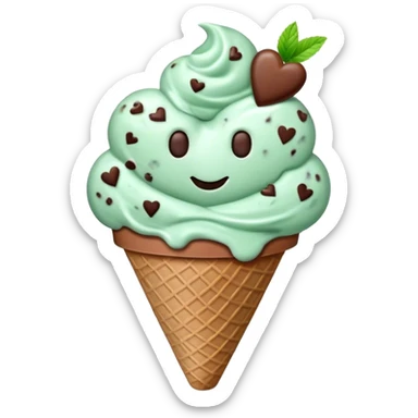 I’ve cream Mint chocolate chip heart sticker