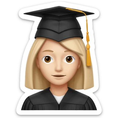 anonymous figure wearing a graduation cap, face hidden sticker