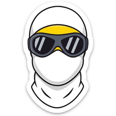 Face with black balaclava and black tinted sports glasses sticker