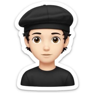 young boy dark hair with flat skullcap and curly sidelocks sticker