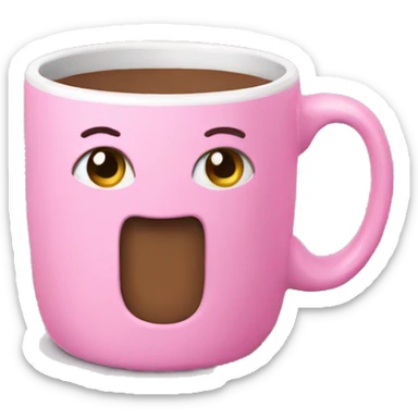 Pink cocoa mug sticker
