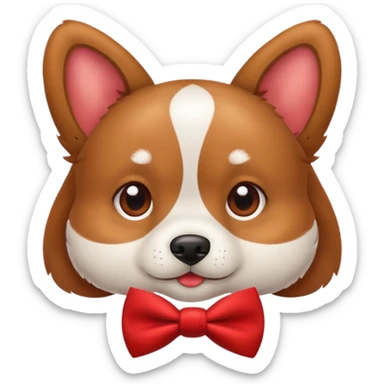 cute dog with a bow tie sticker