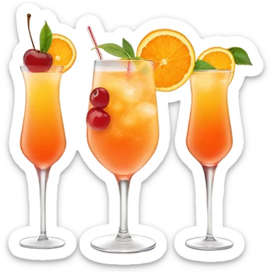Three orange cocktails sticker