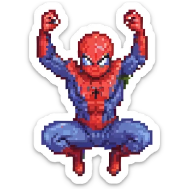 spider man in action pose sticker