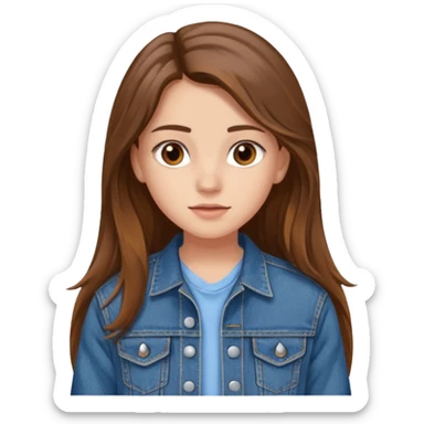 Дівчина з простими довгим волоссям 15 років волосся коричневе карі ока худа і girl 2024 sticker