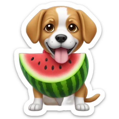 Dog-in-watermelon-costume sticker