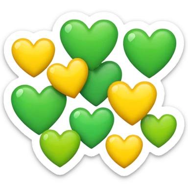 Packers, green and yellow hearts sticker