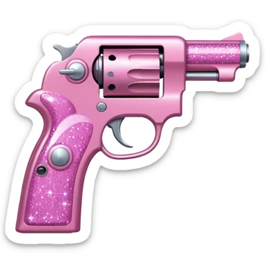 Pink glitter pistol sticker