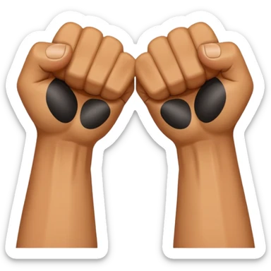 two clenched fists at close range sticker