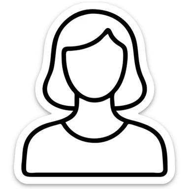 Add a soft pink background and pink accents to the silhouette of a female, keeping the outline style simple and elegant. sticker