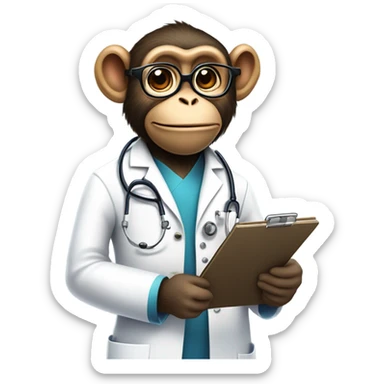 Funny doctor monkey sticker