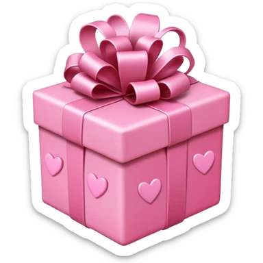 pink present with light_pink hearts sticker