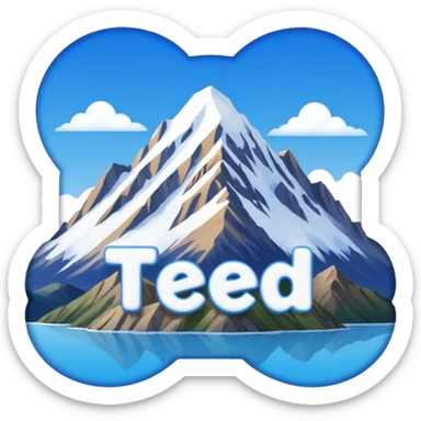 make me a emoji that has the name ted writen inside of a mountain range in new zealand and have the words nz writen under neath sticker
