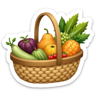 panier de fruits et légumes de saison hiver sticker
