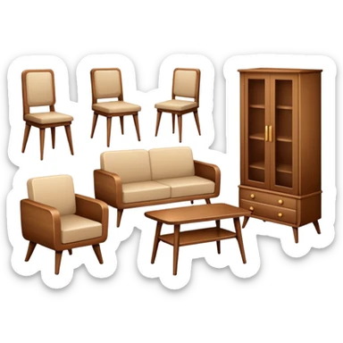 fancy modern wooden furniture set sticker