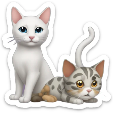 Cat mixed whis un turtel and a dog sticker