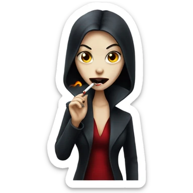 Vampire girl smoking a cigarette  sticker
