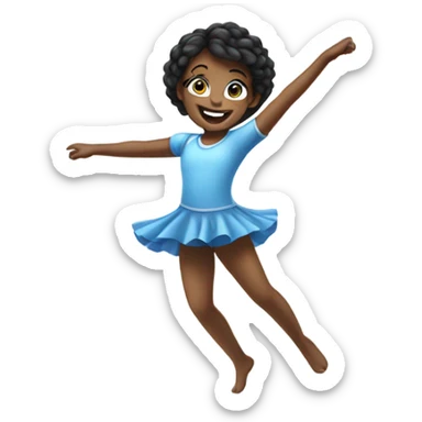 Happy girl with blue eyes doing a cartwheel sticker