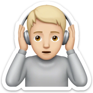 Covering ears because of noise  sticker