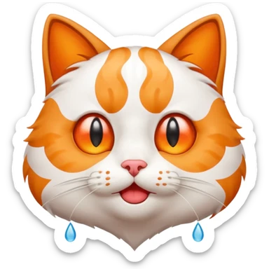 cat crying hearts  sticker