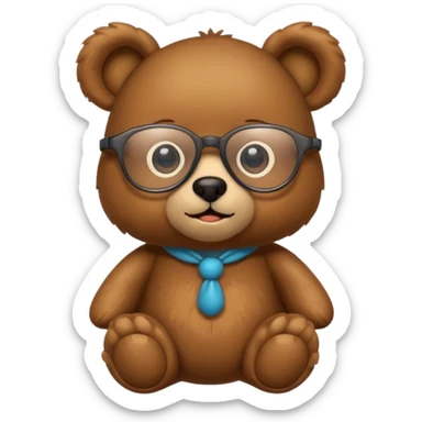 toy bear with glasses sticker