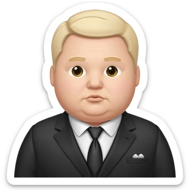 Man in a suit with bdsm gear, chubby white guy sticker