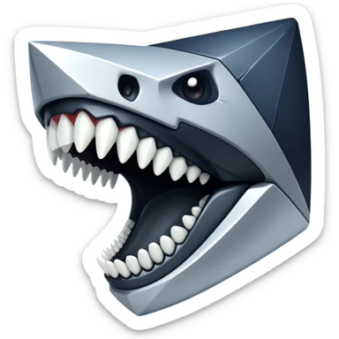 A triangular maw with teeth of alternating silver and obsidian. sticker