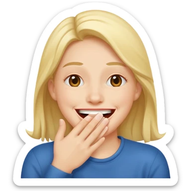 laughing covering mouth  sticker