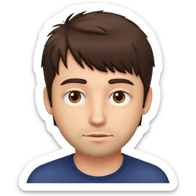 Man with messy fringe sticker