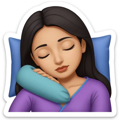 Sleepy beautiful south Asian woman sticker